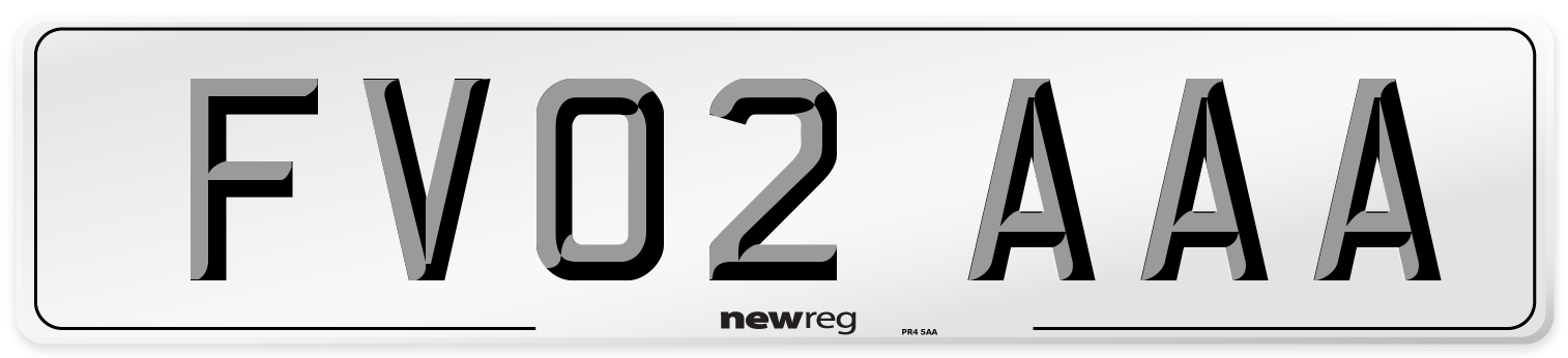 FV02 AAA Number Plate from New Reg